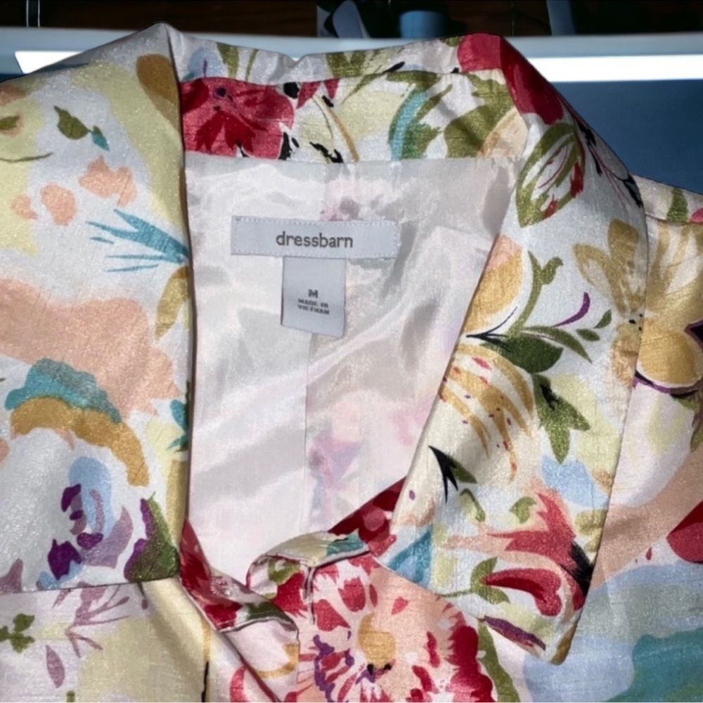 Dress Barn NWT Blazer Vintage Y2K Jacket Vibrant Floral Print Cropped Women’s M - Picture 6 of 16